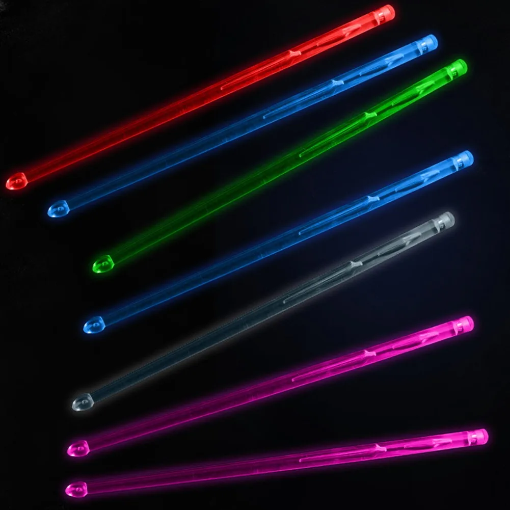 

1pair Luminous Drumsticks 5A Drum Stick Glow In The Dark Stage Performance Exquisite Durable For Drum Player Musical Instrument