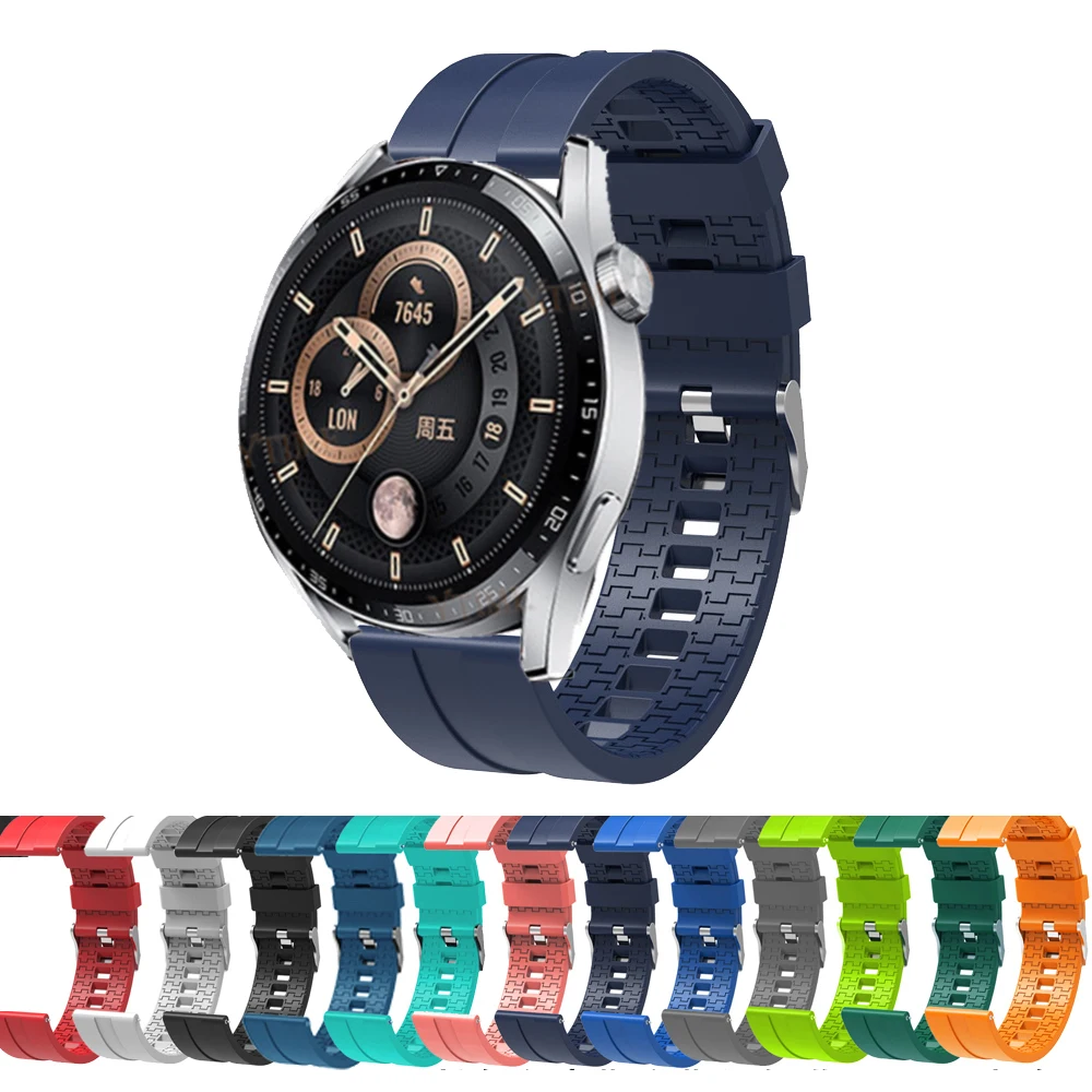 

20mm 22mm Silicone Strap For Huawei Watch GT/GT 2 3 GT2 GT3 42mm 46mm Watch Band For Honor Magic 2 46mm/ES/ GS Pro Color Correa