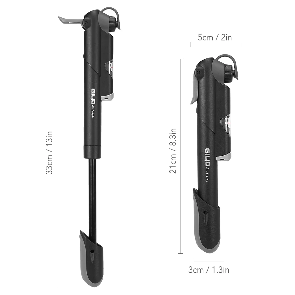Мини насос велосипедный GIYO 120PSI со встроенным манометром|Велосипедные насосы| |