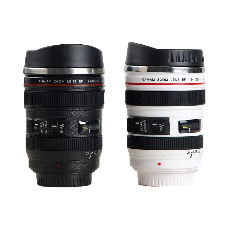 Нержавеющая сталь Камера EF24 105mm кофейная кружка в виде объектива Кружка белый