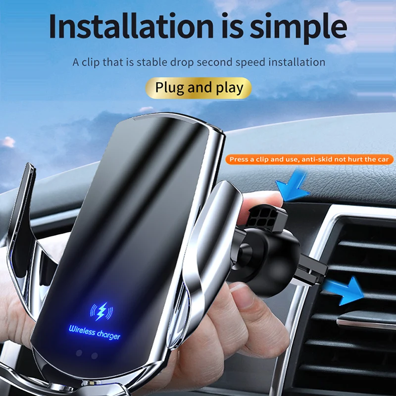 car wireless chargers automatic 15w qi for iphone 12 mini pro max 11 xs xr x 9 8 plus magnetic support phone holder accessories free global shipping