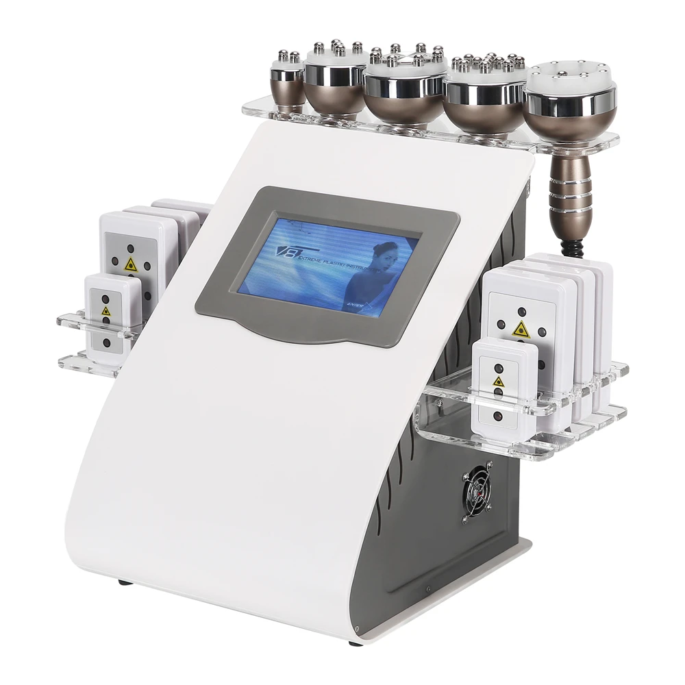 Новинка 6в1 40K Вакуумная Ультразвуковая кавитация радиочастотная мультиполярная