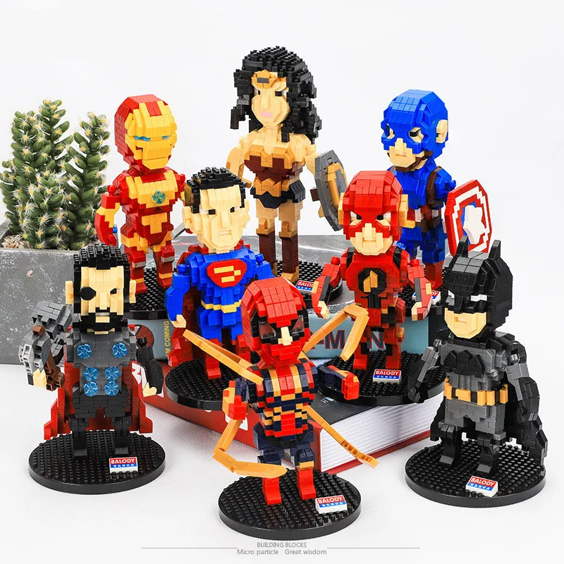 

DIY American Hero Cartoon Image Styling Building Blocks Miniature Small Particle Building Blocks Toys New Arrivel Sale