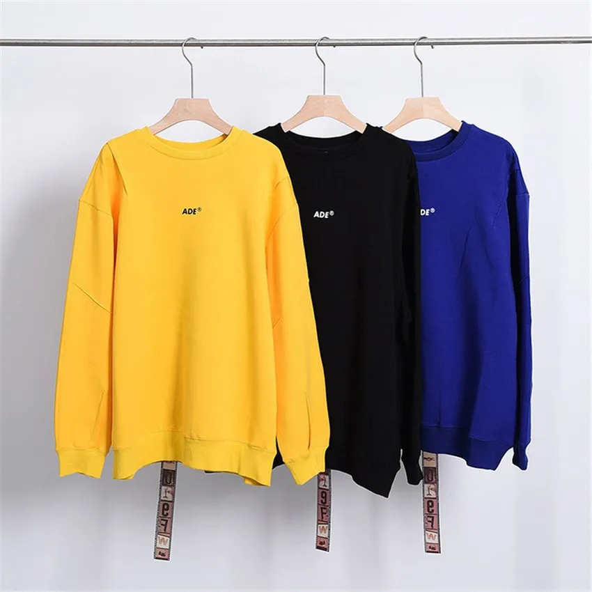 

Solid Adererror Hoodie ADE Logo Print Ader Error Lrregular Stitches Sweatshirts Ader Hoodies Z-Stitch