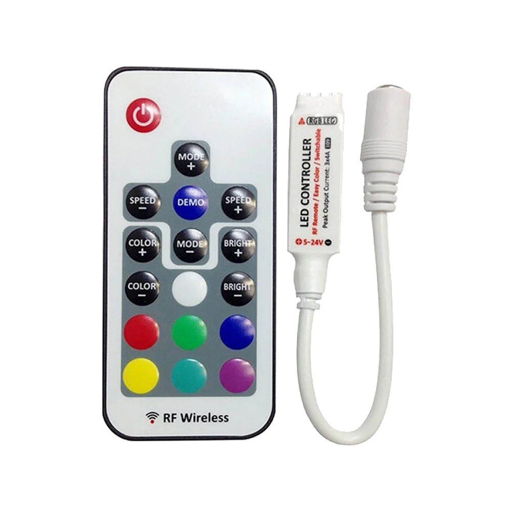 DC 5V 12V 24V 3 17 24 Key LED IR RF RGB беспроводной пульт дистанционного управления диммер USB