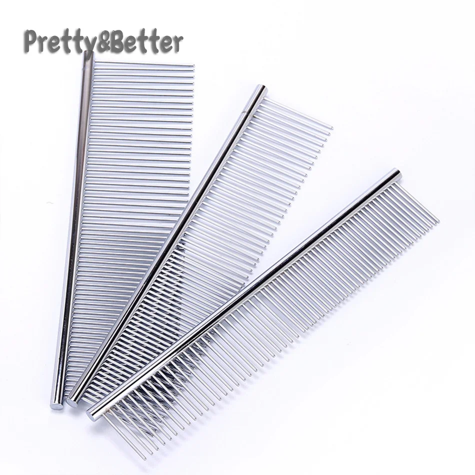 Pretty&ampBetter Pet Dematting Comb Stainless Steel Grooming for Dogs and Cats Gently Removes Loose Undercoat Flea | Дом и сад