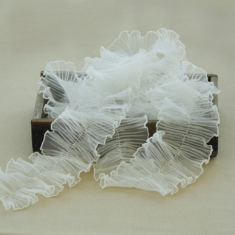 Кружевная оборка с оборками декоративный материал для платьев и одежды сделай