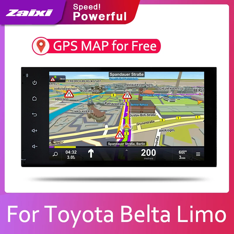 Автомагнитола с GPS навигацией IPS ЖК экран для Toyota Belta Limo 2005 2006 2007 2008 2009 2010 2012