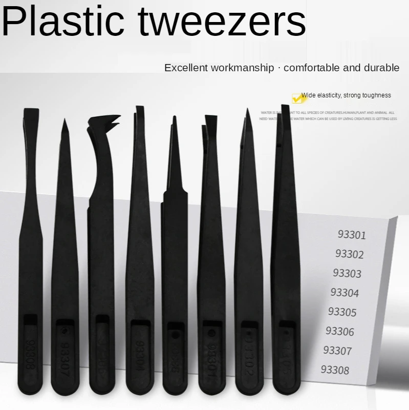 

Carbon Fiber Plastic Tweezers Elastic Tweezers Clamping Tool...