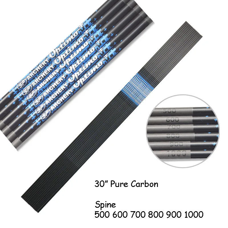 Стрелы для стрельбы из лука 12 шт. 30 дюймов стрелы чистого углерода Вал