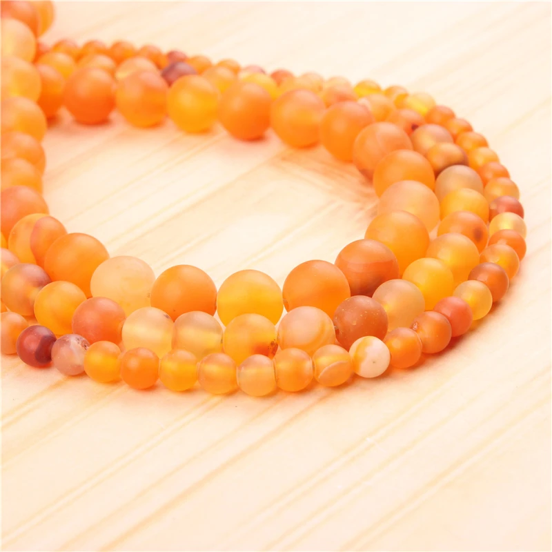 

Natural Frosted yellow Stripes 4/6/8/10/12mmBeadRoundBeadSpacerJewelryBeadLooseBeadsForJewelryMakingDIYBracelet