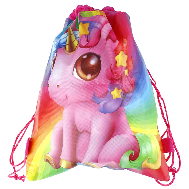 Unicorn Drawstring bag for Girls Travel Storage Package Children Birthday Party Favors Candy Cartoon School Backpacks | Багаж и сумки