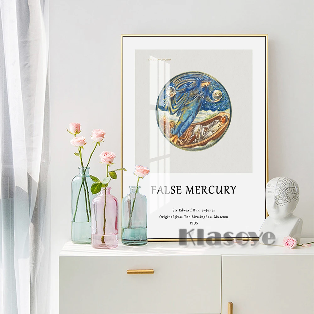 

Sir Edward Burne Jones Symbolism Wall Art Prints Poster False Mercury Retro Canvas Painting Flower Book Illustration Home Decor