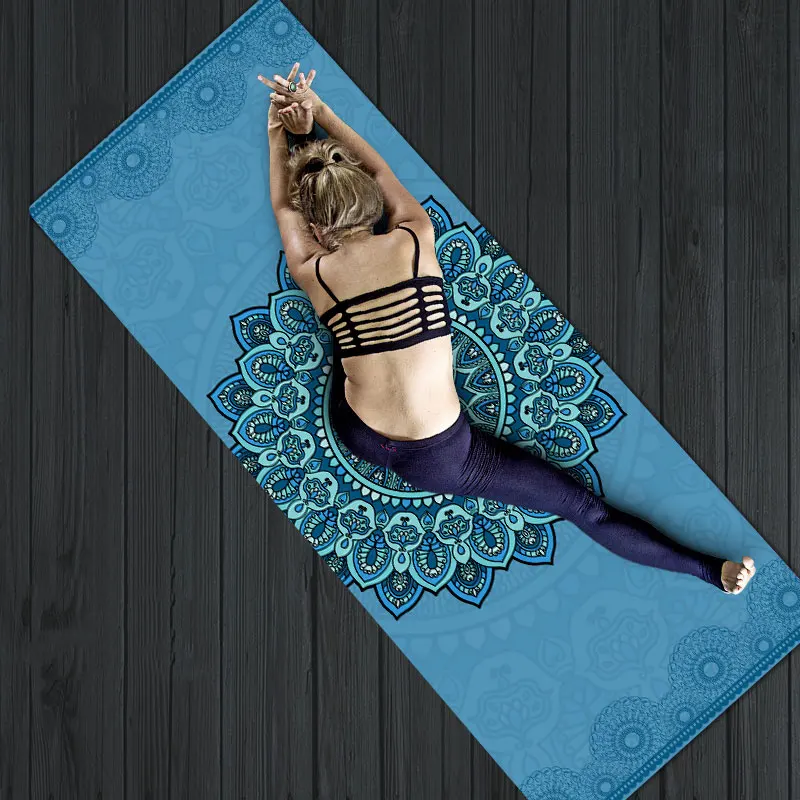 3mm/6mm Lotus Pattern Suede TPE Yoga Mat Pad Non-slip Slimming Exercise Fitness Gymnastics Mat Body Building Pilates