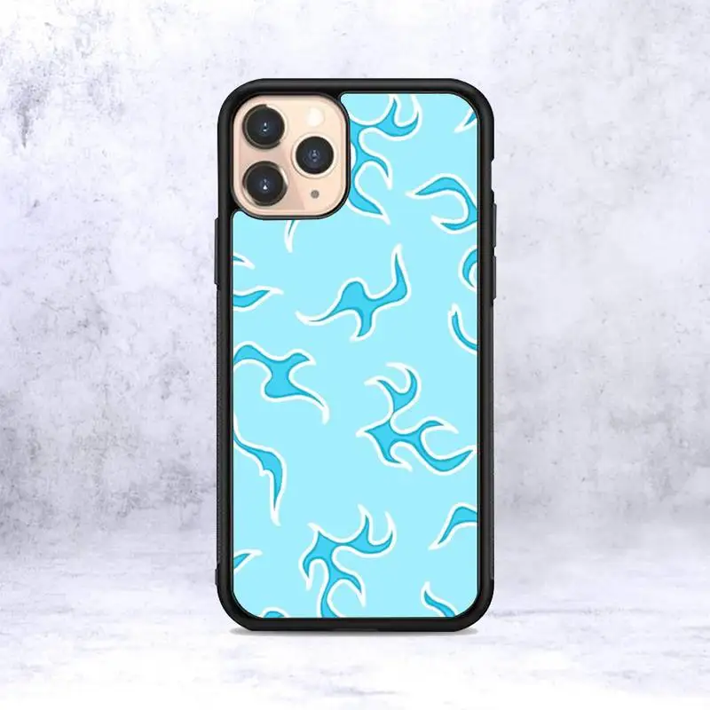 

Blue flame Phone Case for iPhone 12 mini 11 pro XS Max X XR 6 7 8 plus SE20 High quality TPU silicon and Hard plastic cover