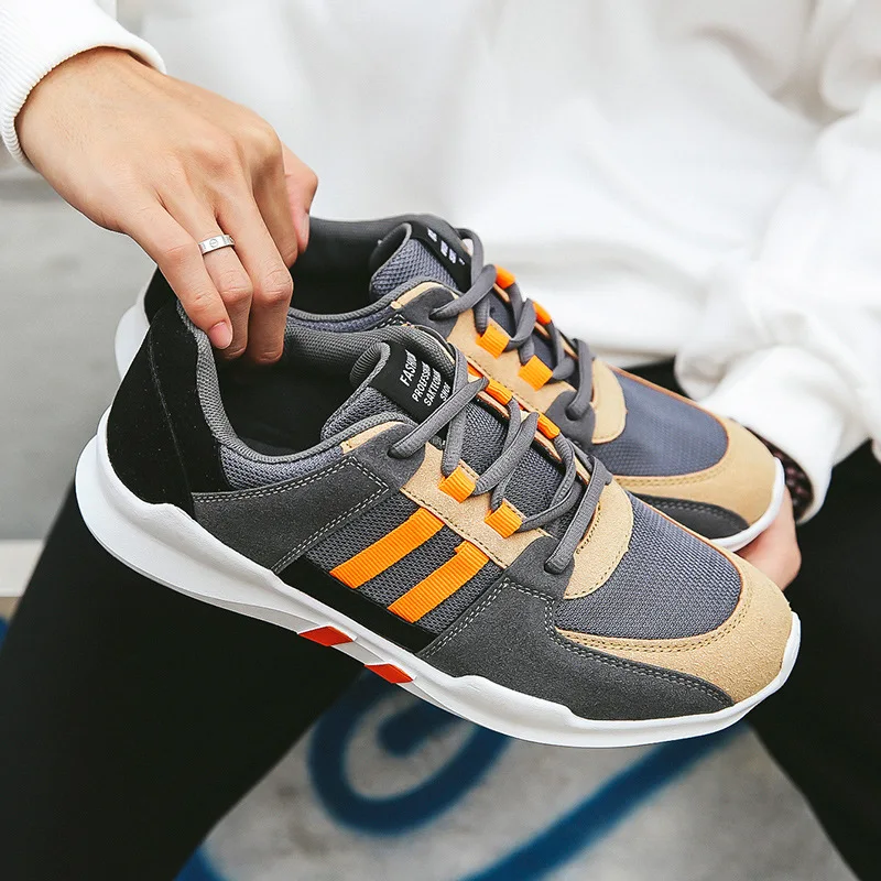 DanielMan/осенние кроссовки с дышащей сеткой цвет черный серый повседневная обувь