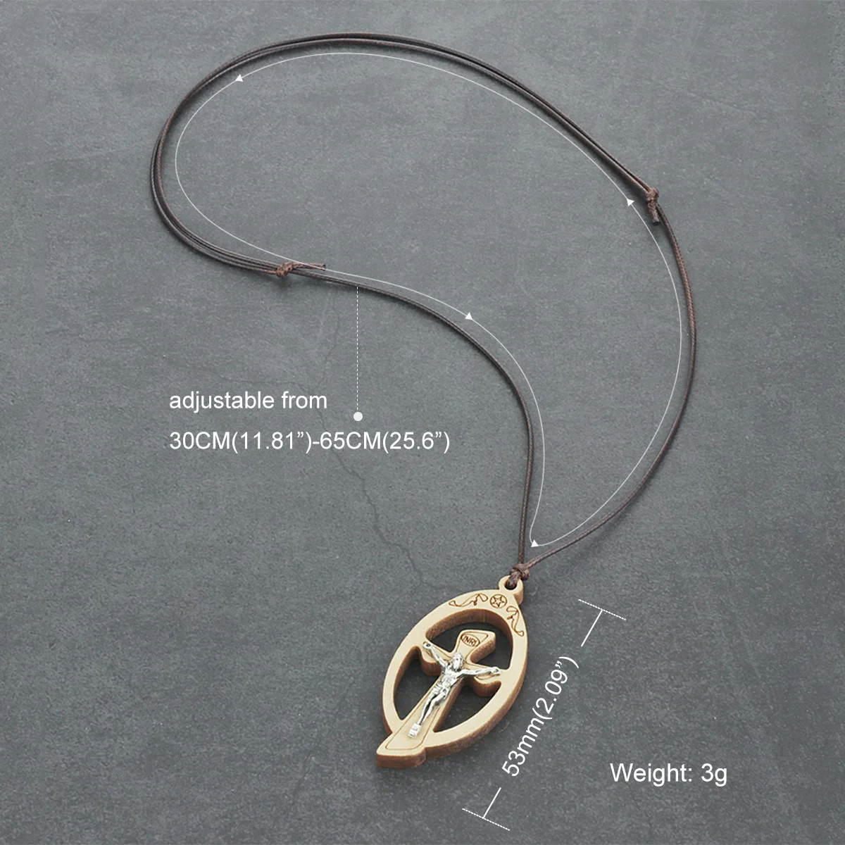 Полые деревянная подвеска в виде креста &amp ожерелье нержавеющая сталь