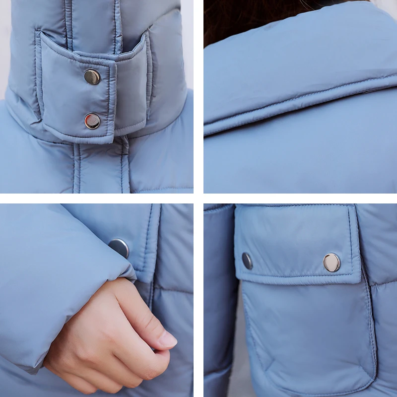 Женские парки короткая зимняя куртка с отложным воротником хлопковые пуховики