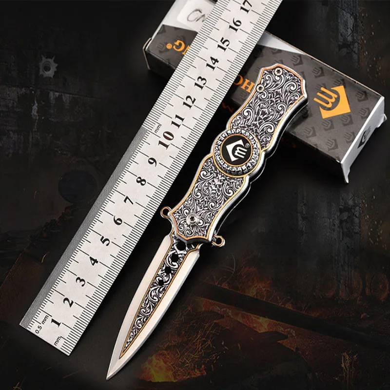 Карманный нож из нержавеющей стали для самообороны на природе Спиннер складной