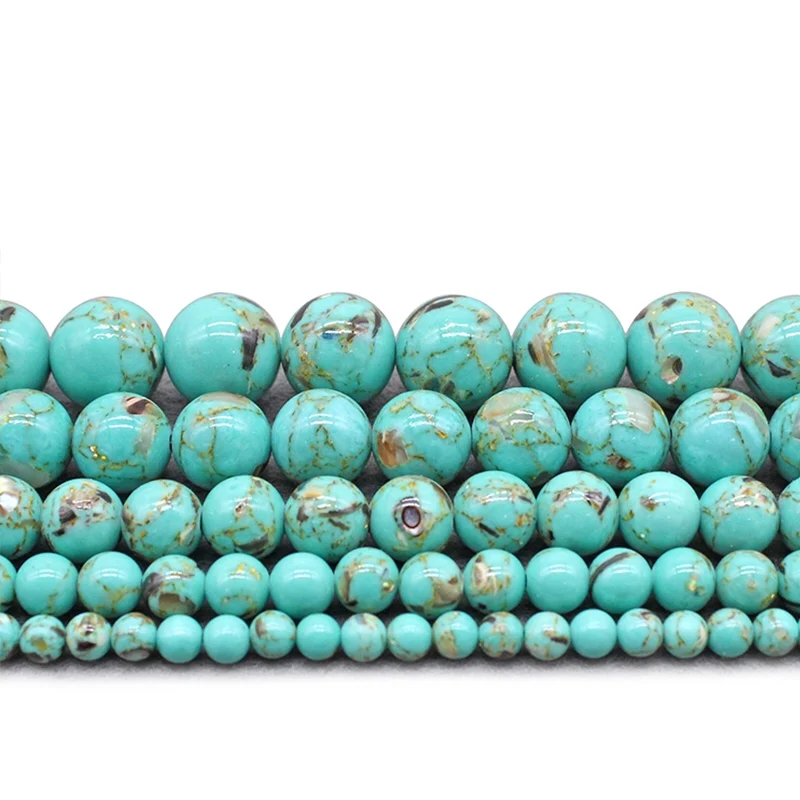 Натуральный светильник зеленый Оболочка Бирюзовый Камень Круглые бусины для