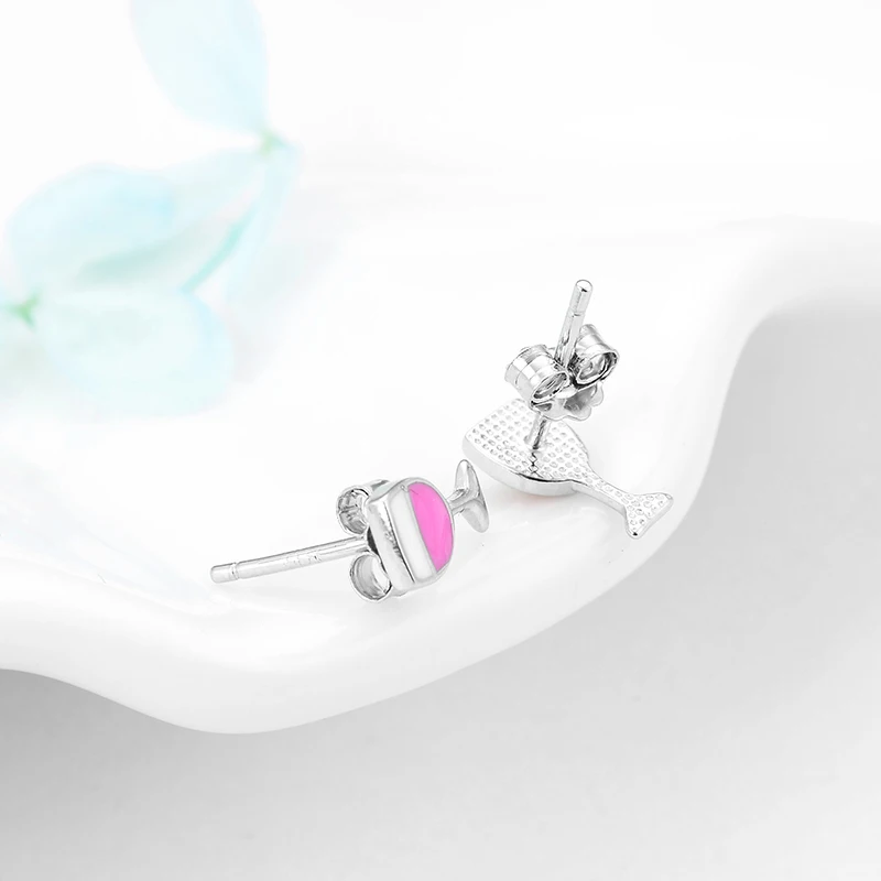 Женские серьги-гвоздики из серебра 925 пробы с эмалью | Украшения и аксессуары