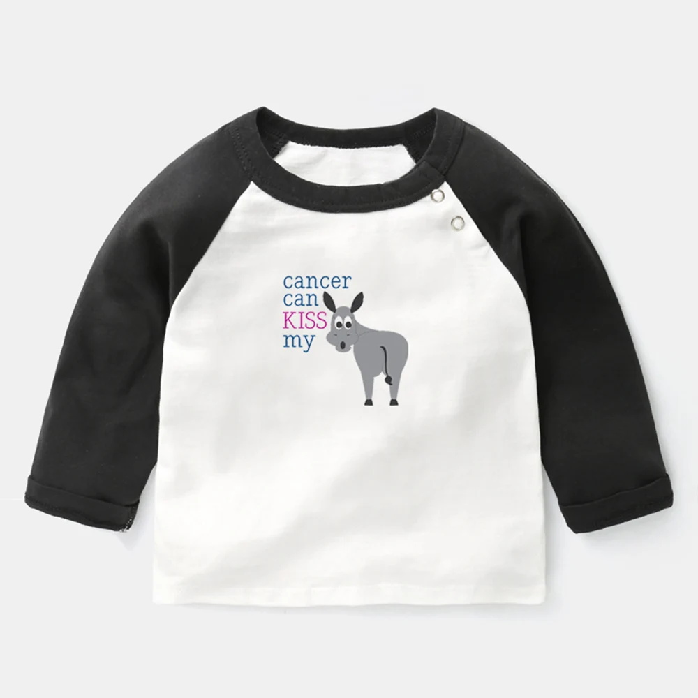 

How Rainbows Are Made Funny Donkey Cancer Can Kiss My Design Newborn Baby T-shirts Toddler Raglan Color Long Sleeve Tee Tops