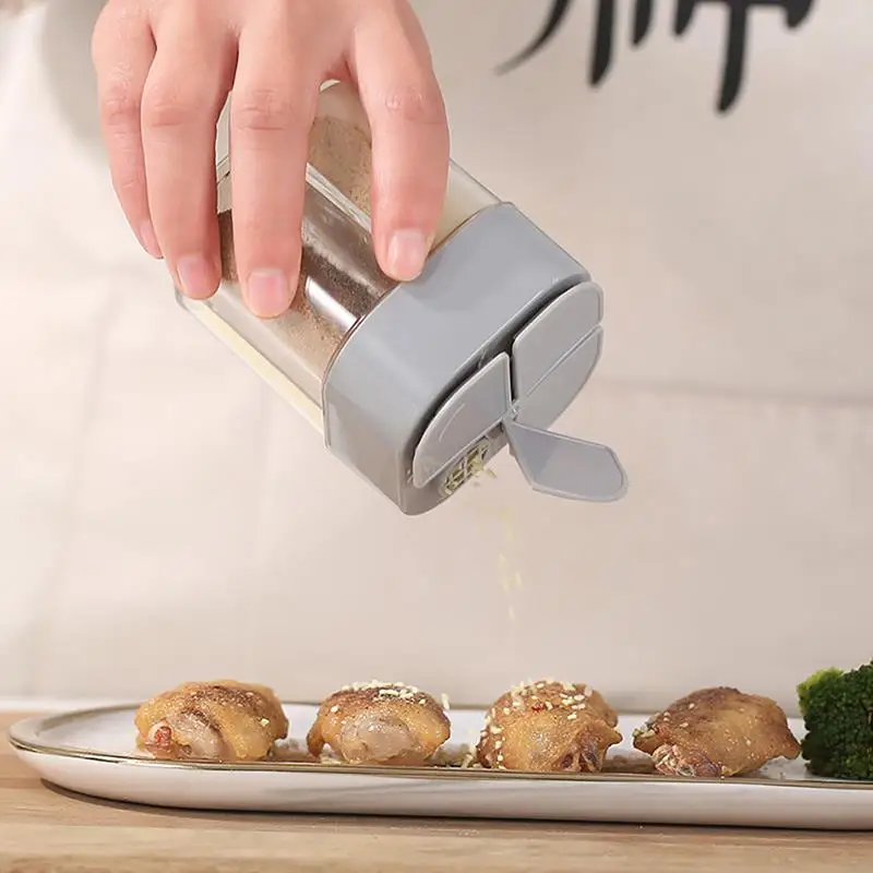 

4 In 1 Plastic Transparent Seasoning Jars Condiment Bottle Pepper Shaker With Lid Kitchen Spice Shaker Container Justdolife