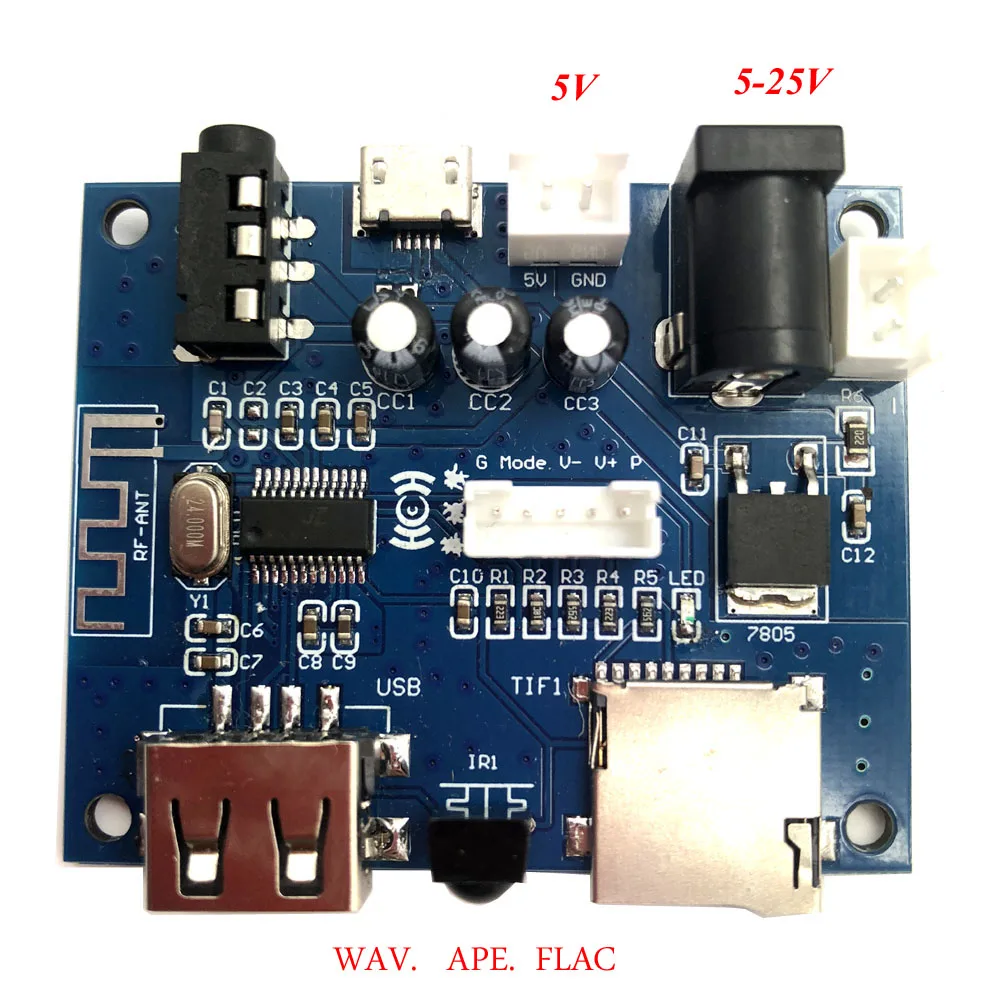 Блок приема аудио Lusya Bluetooth 5 0 карта U диска воспроизведение без потерь с