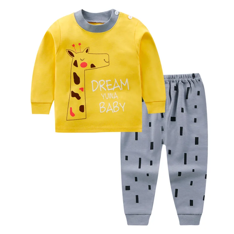 

ZWF1257 Baby Girls Boys Clothing Sets Cartoon SPRING Children T-shirts + Pants Tracksuits Kids Clothes Sport Suit