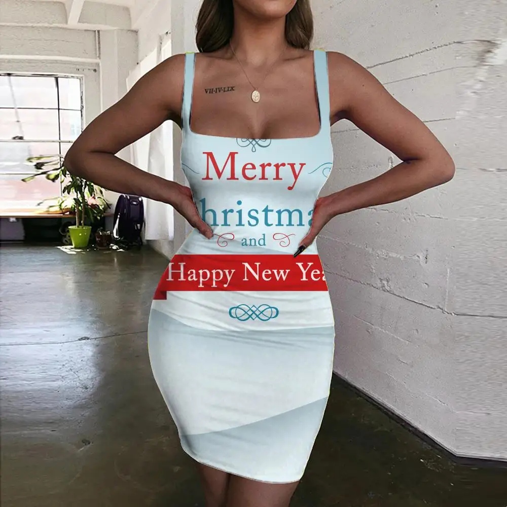 

KYKU Brand Christmas Dress Women New Year Bodycon Dress Hip Hop Vestido Sexy Christmas Tree Ladies Dresses Womens Clothing