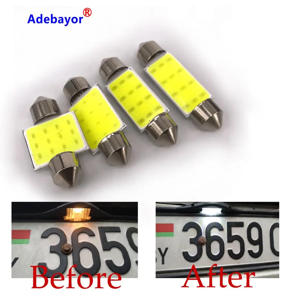 1x C10W C5W светодиодный гирлянда из початков 31 мм 36 39 41/42 12 В белые лампы для номерного