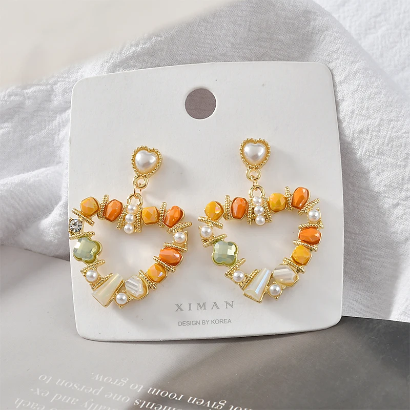 Высокое качество кристалл жемчужное сердце прекрасные серебряные игольчатые