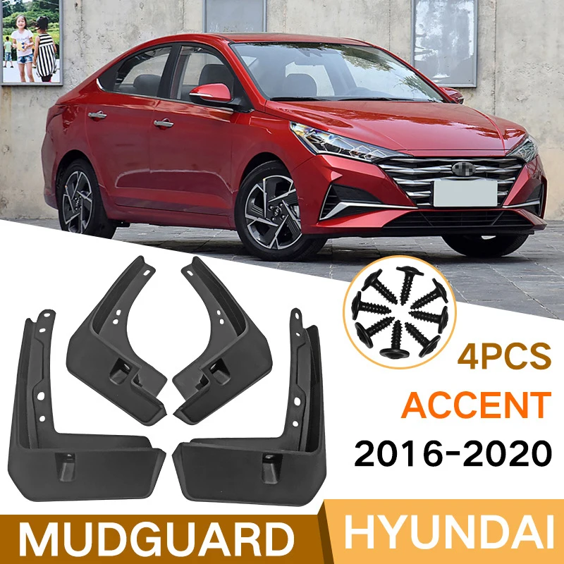 

For Hyundai Accent 2016-2020 2017 2018 2019 Molded Mud Flaps Mudflaps Splash Guards Front Rear Mud Flap Mudguards Accessories
