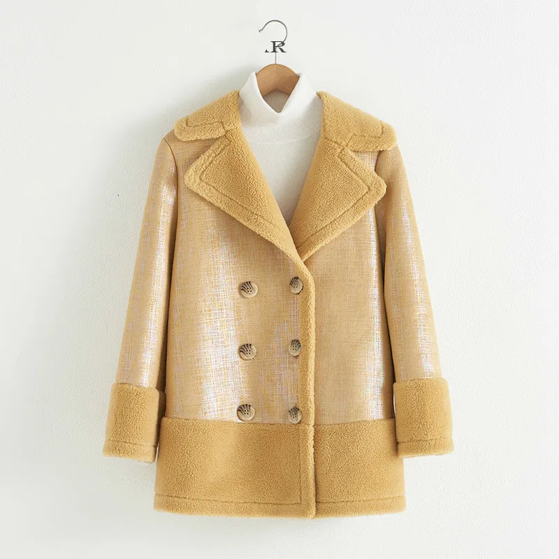 [EWQ] 2019 Осенняя новая Вельветовая замшевая стеганая теплая шерстяная куртка