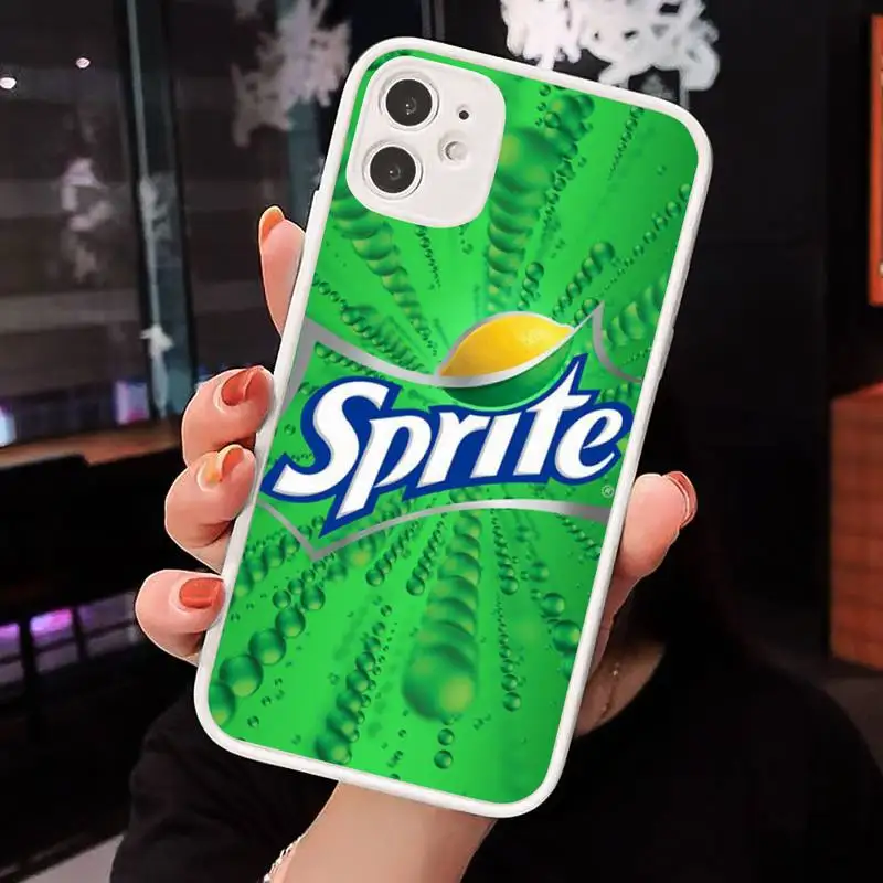 

DRINK ART DESIGN Sprite Soda Phone Case Matte Transparent for iPhone 7 8 11 12 s mini pro X XS XR MAX Plus cover funda
