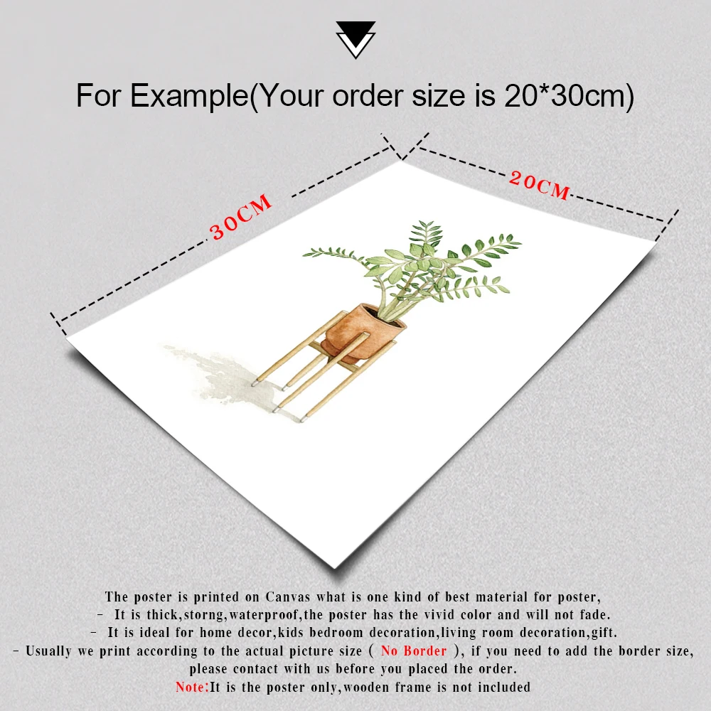 

Watercolor Potted Plant Wall Art Canvas Painting Green Style Nordic Posters and Prints Decorative Pictures Gift for Plant Lover