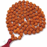 8mm red rudraksha 108 beads tassels mala necklace tassel fancy bless monk natural lucky buddhism energy chakra pray yoga healing