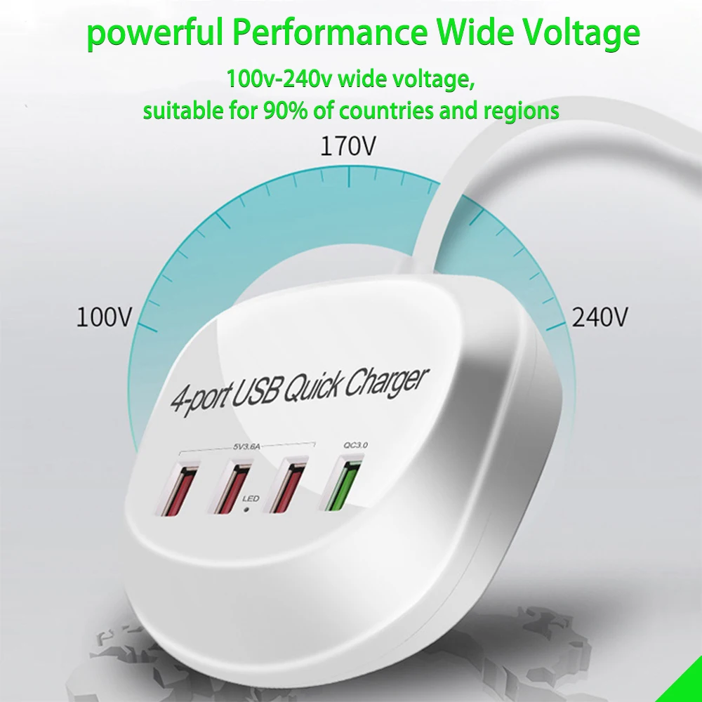 Быстрая USB зарядка 3 0 адаптер HUB Беспроводная зарядная станция зарядного