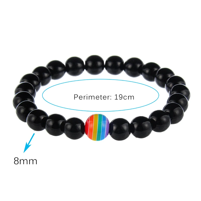 Женские и мужские браслеты с радужными камнями |