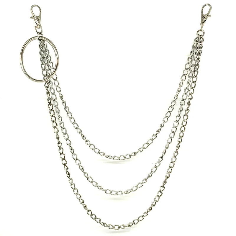 Брелок для ключей с большим кольцом подвеской цепочка в стиле рок/панк/хипстер