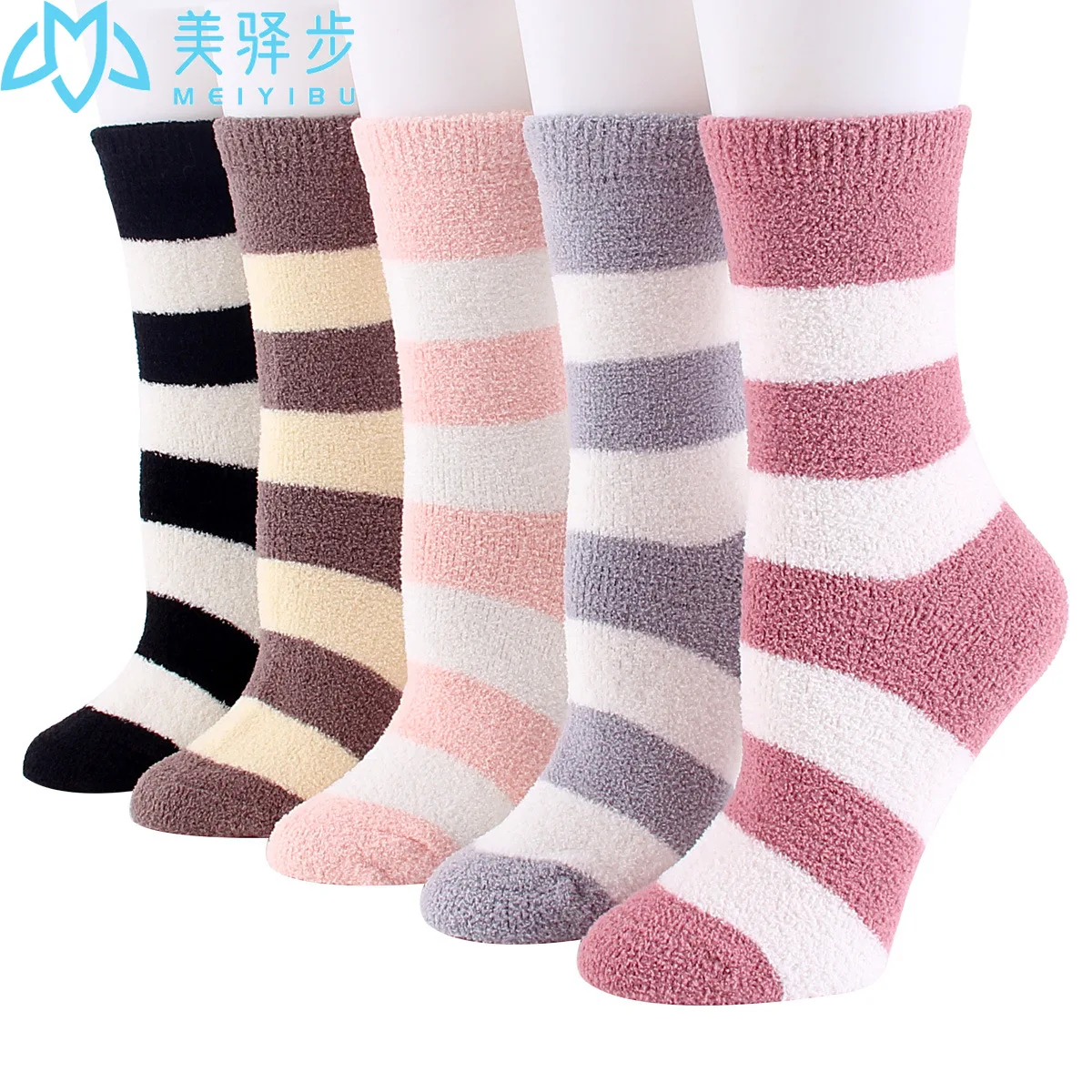 12 Pairs Per Set Winter New Thick Coral Velvet Ladies Socks Leisure Warm Cartoon Ladies Socks Wholesale