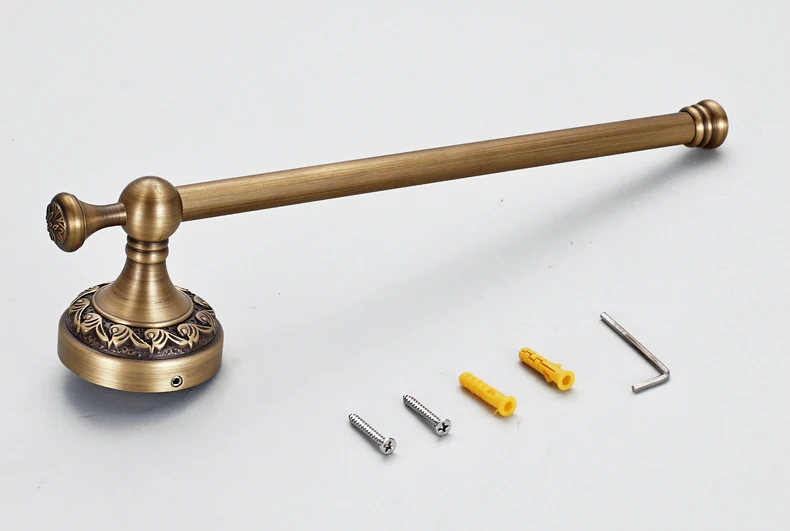 Латунная Европейская стойка для полотенец ванной комнаты 30 см античный короткий