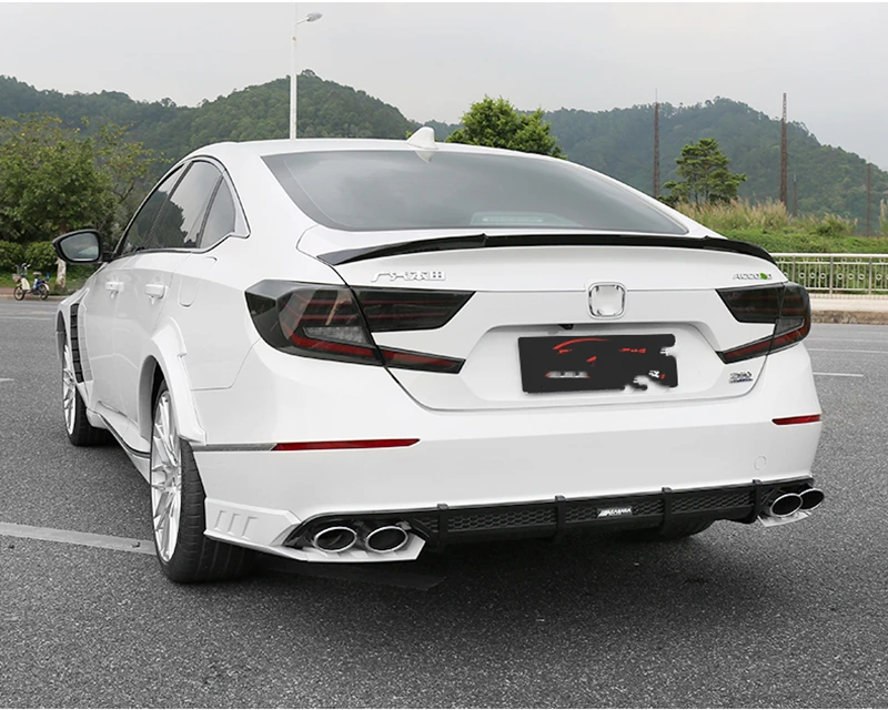 

White Rear Bumper Moulding Trim Side Lip For Honda Accord 2018 2019 2020 Car Body Kit Cornerites Tail Spoiler Wing Corner Covers