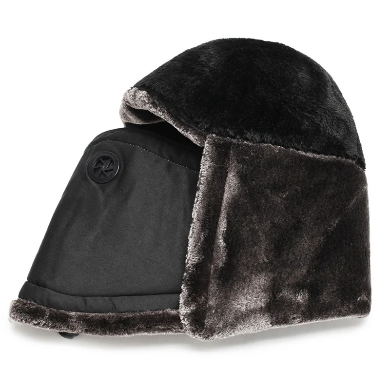 [FEILEDIS] зимняя шапка-бомбер головные уборы для мужчин и женщин утепленная Меховая зимняя шапка-ушанка сохраняющие тепло шапки русская маска с черепом шапки-бомберы JMM-129