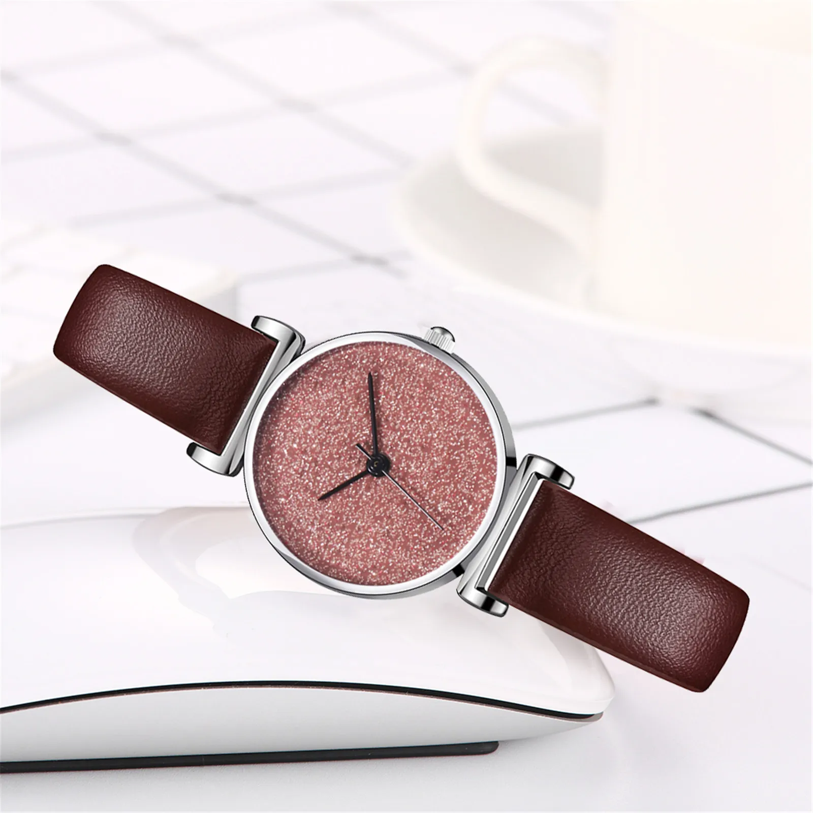

Eleganat Leather Watch For Women Business Lady Crystal Watch Dropshipping Montre Femme Reloj Mujer Relojes