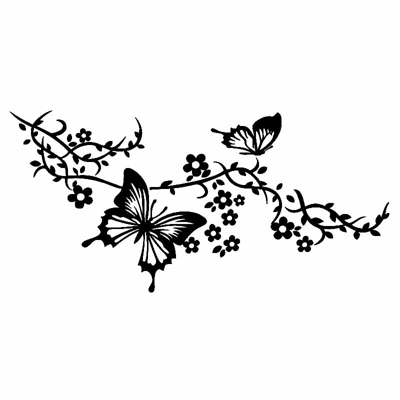 

Art Flower Butterfly Car Sticker Fashion Cars Window Decoration PVC Waterproof Sunscreen Decal Black/White/Red/Laser/Silver
