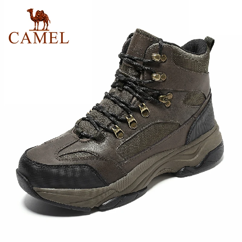CAMEL Official Original Men's Hiking Shoes Waterproof Mountain Climbing Shoes Men Outdoor Trekking Protective Toe Ankle Boots
