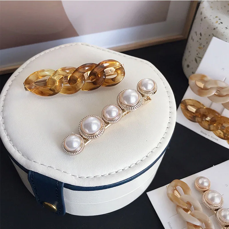 Женская заколка с цепочкой LEVAO 1 комплект заколки для волос жемчужинами