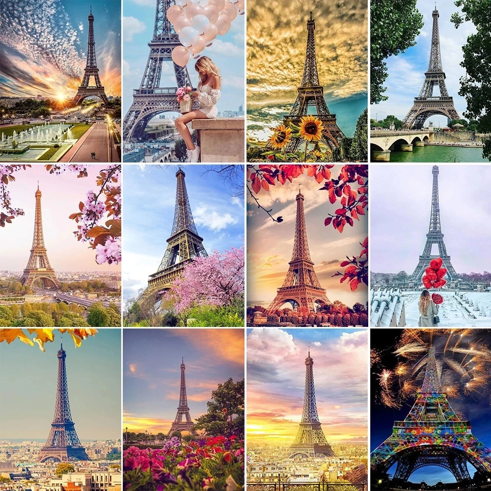 

5D Diy Diamond Painting Full Square Paris Tower Cross Stitch Picture Rhinestone Decoration Embroidery Diamond Mosaic Landscape