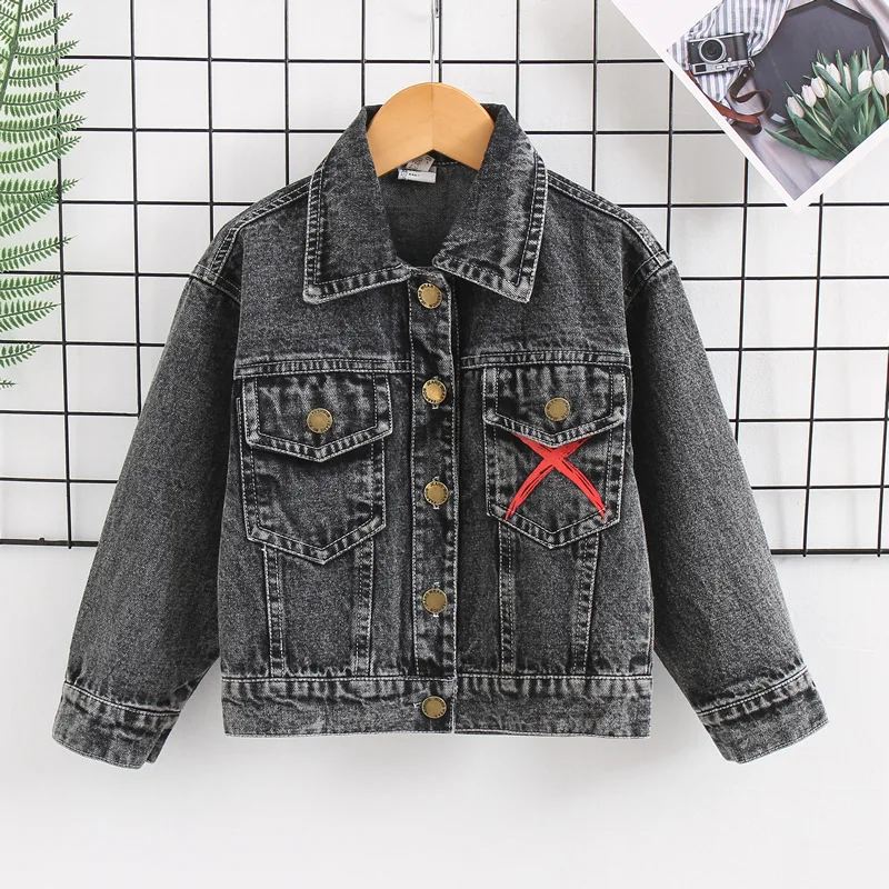 

Джинсовая куртка для мальчиков и девочек, Классическая, из денима